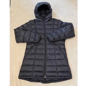 REI Co-op 650 Down Parka 2.0 Womens Large Black Long Hooded Puffer Jacket Coat